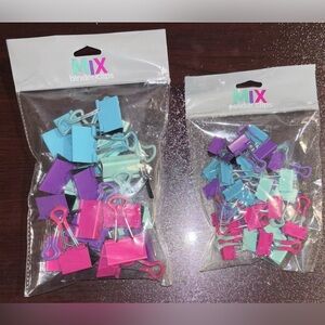 ❄️5/$25❄️ Office Depot Binder Clips Medium and Small Pastel Colors